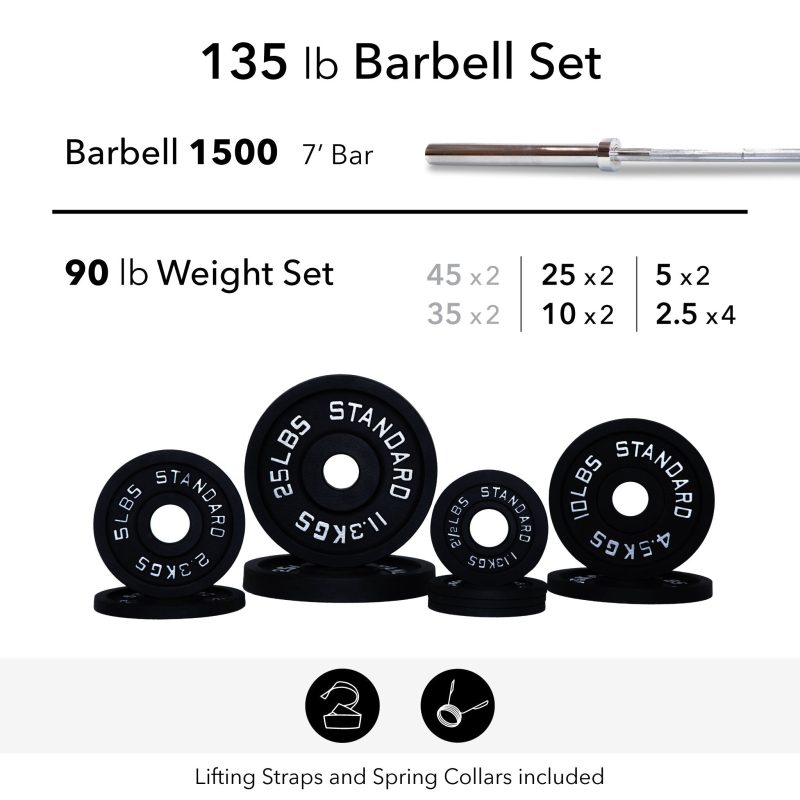 135 lb barbell weight set