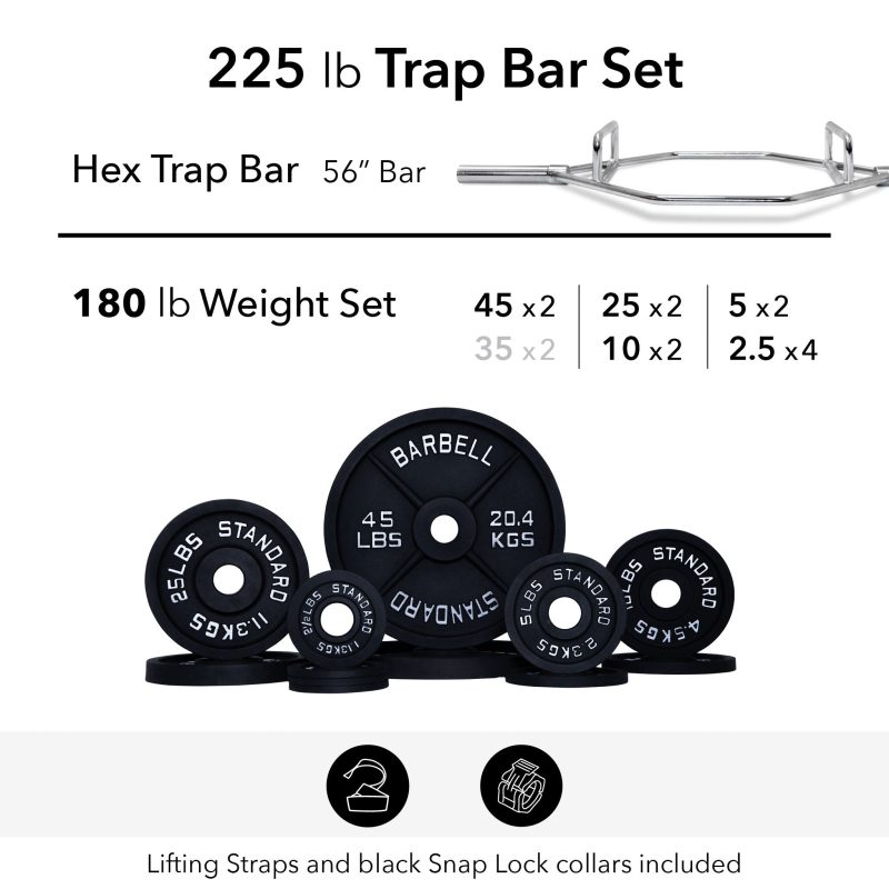 225 lb trap bar weight set