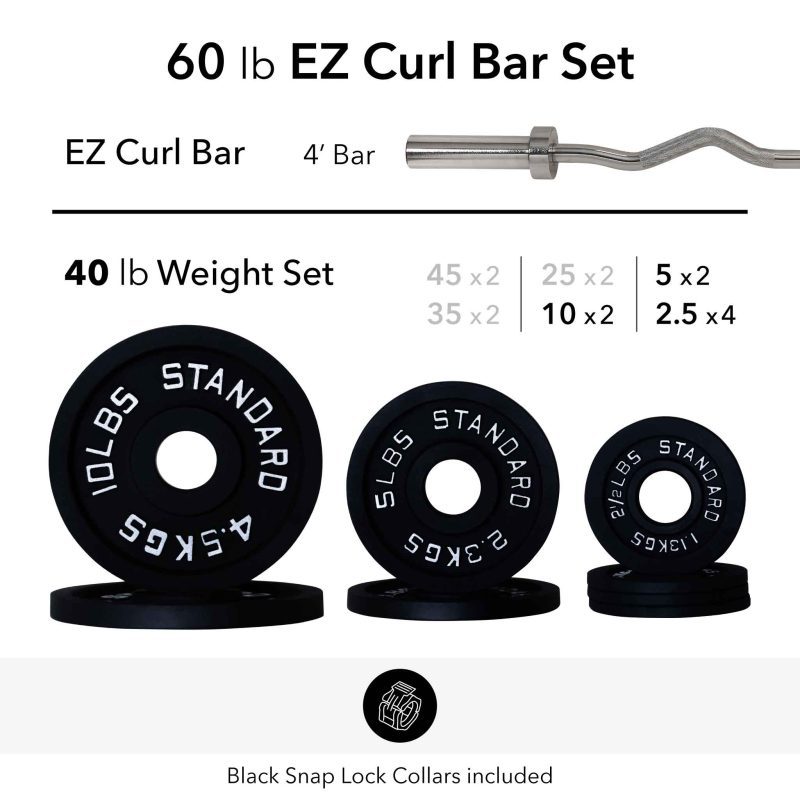 60 lb curl bar weight set