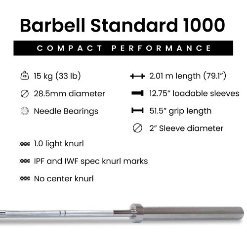 Barbell Standard 1000 Compact Barbell sq b9a7f7b4 e034 4463 90e1 e2465e58c21a