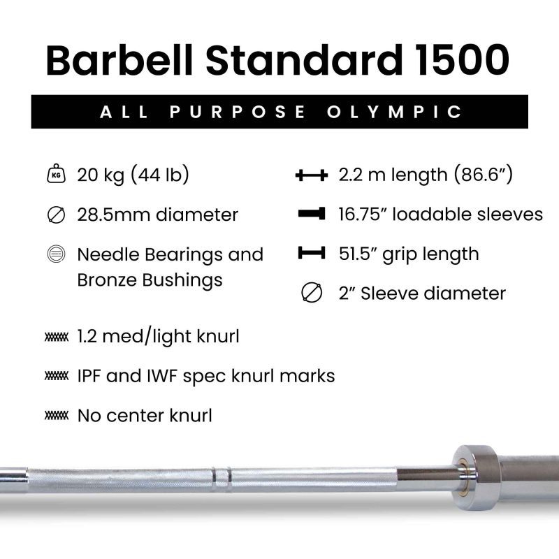 Barbell Standard 1500 Olympic Barbell wide 6709d3e6 a7a7 48c1 8dec b1159c8a2100