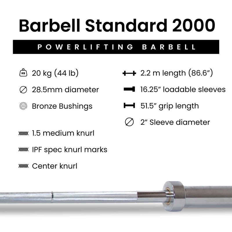 Barbell Standard 2000 Powerlifting Barbell sq