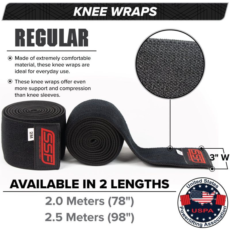 Knee Wrap Size Guide Black Mar. 2020 with USPA