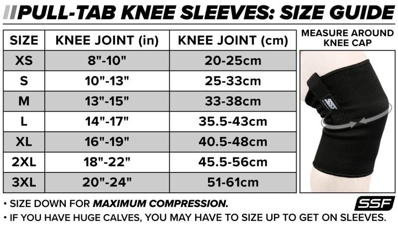 Pull Tab Knee Sleeve Size Guide 2022 2