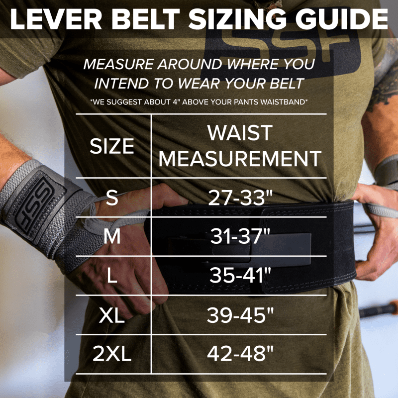 SSF Lever Belts Lever Belt Size Guide May 2023 1