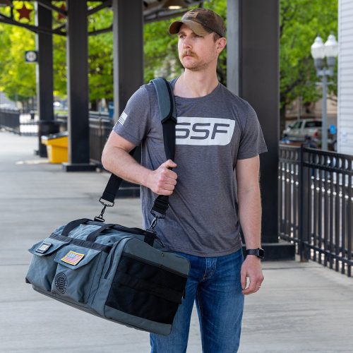 SSF Mid Bud Duffel Bag GRAY Alex at Train Station April 2024 1