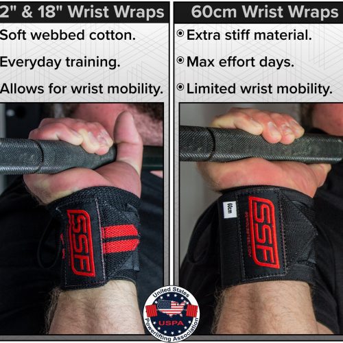 SSF Wrist Wraps 2 Styles Comparison 3 with USPA