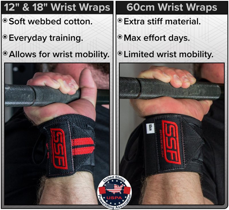 SSF Wrist Wraps 2 Styles Comparison 3 with USPA