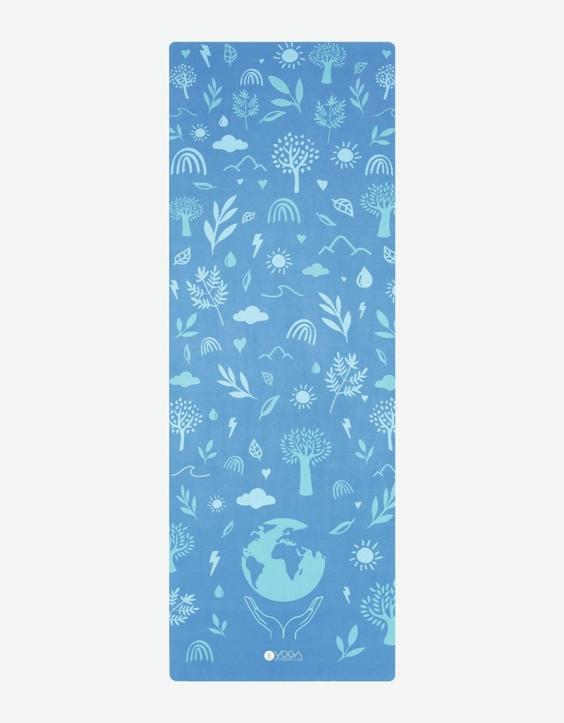 combo yoga mat 2 in 1 mat towel bali blue earth lightweight ultra soft yoga design lab 1