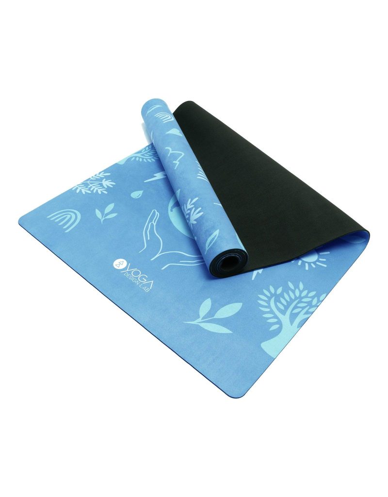 combo yoga mat 2 in 1 mat towel bali blue earth lightweight ultra soft yoga design lab 5