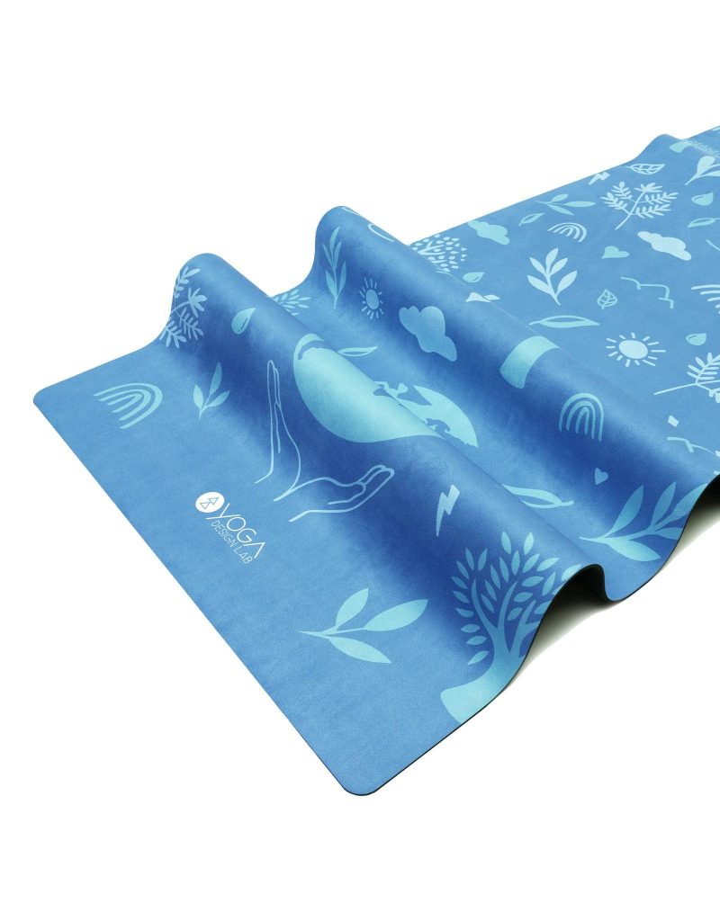 combo yoga mat 2 in 1 mat towel bali blue earth lightweight ultra soft yoga design lab 6