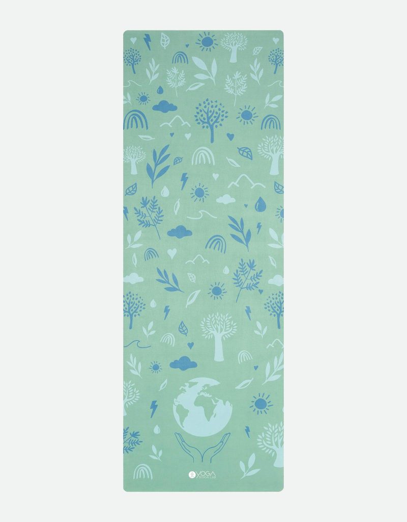 combo yoga mat 2 in 1 mat towel earth green lightweight ultra soft yoga design lab 1