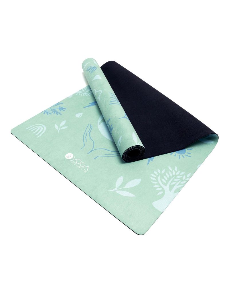 combo yoga mat 2 in 1 mat towel earth green lightweight ultra soft yoga design lab 5