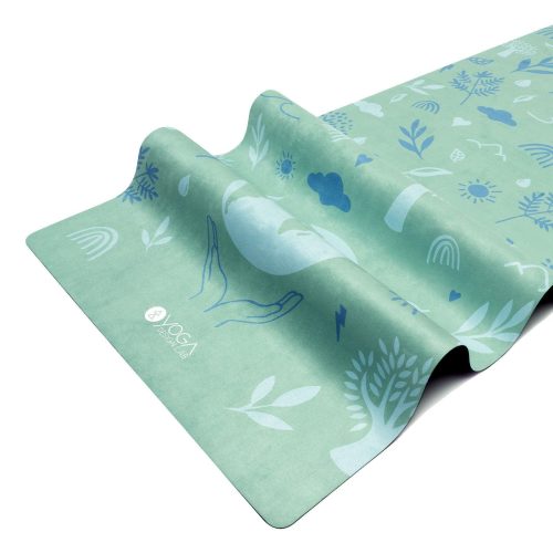 combo yoga mat 2 in 1 mat towel earth green lightweight ultra soft yoga design lab 6