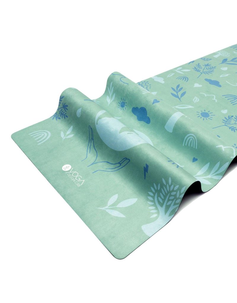 combo yoga mat 2 in 1 mat towel earth green lightweight ultra soft yoga design lab 6