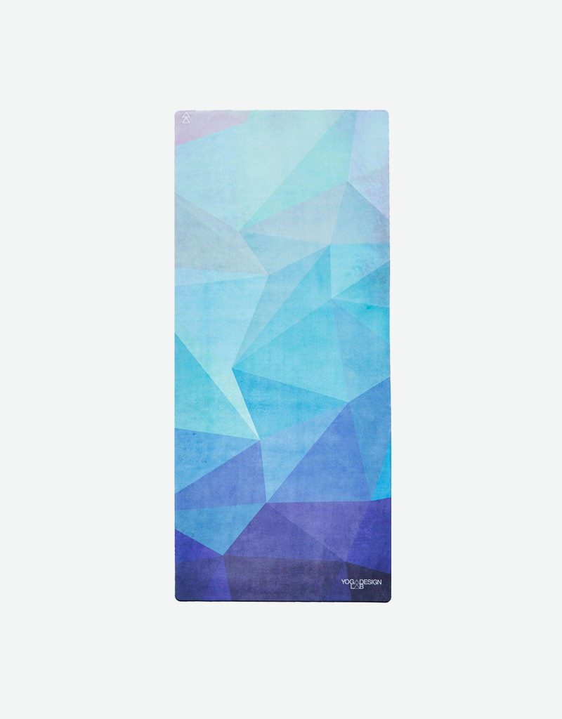 combo yoga mat 2 in 1 mat towel kids geo blue lightweight ultra soft yoga design lab 1