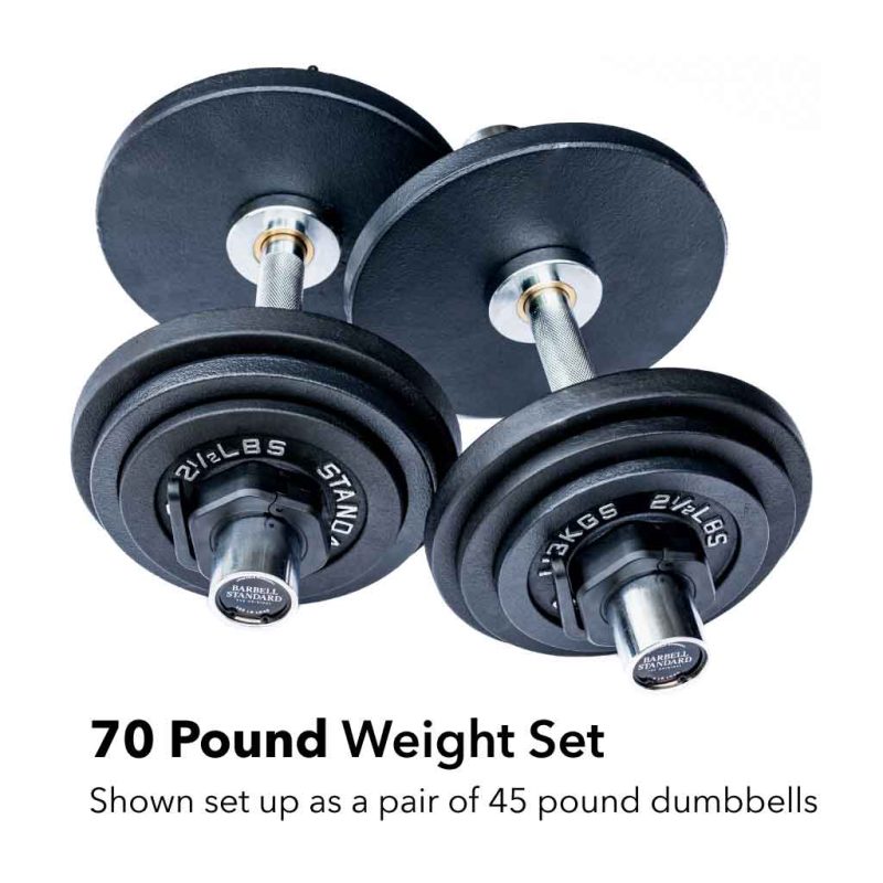 olympic loadable dumbbells 70 max pair