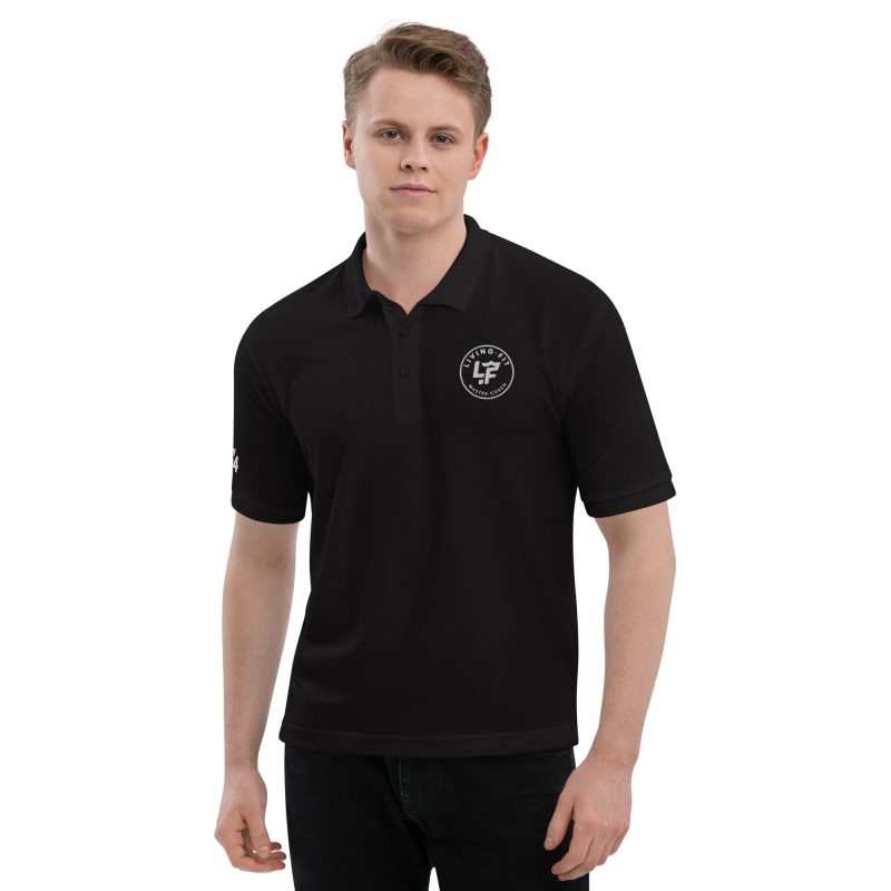 premium polo shirt black front 638fbeaca6e86