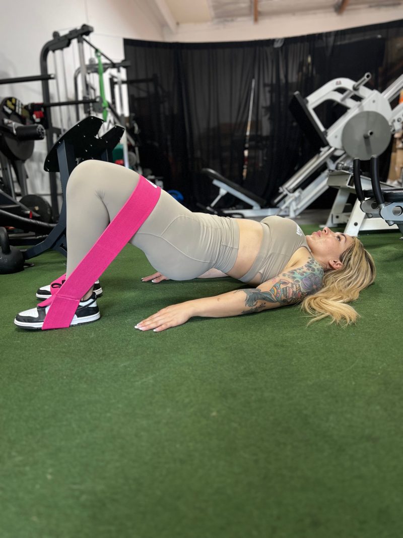 the x bands pink 75 lbs glutezilla patented hip thrust glute workout resistance band 44732141568320