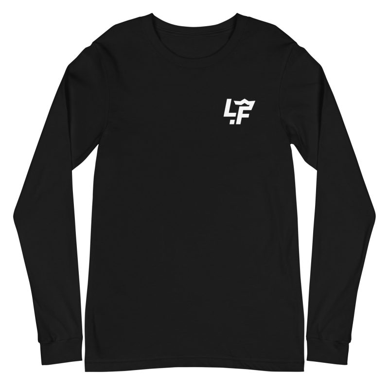 unisex long sleeve tee black front 6318f10166e34