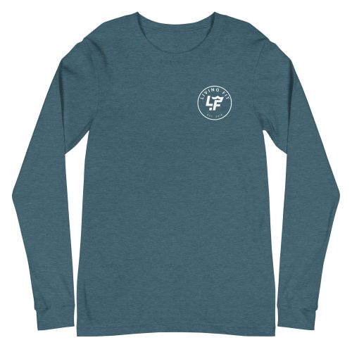 unisex long sleeve tee heather deep teal front 6318f5bf19330