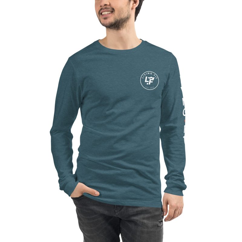 unisex long sleeve tee heather deep teal front 656037151c77f