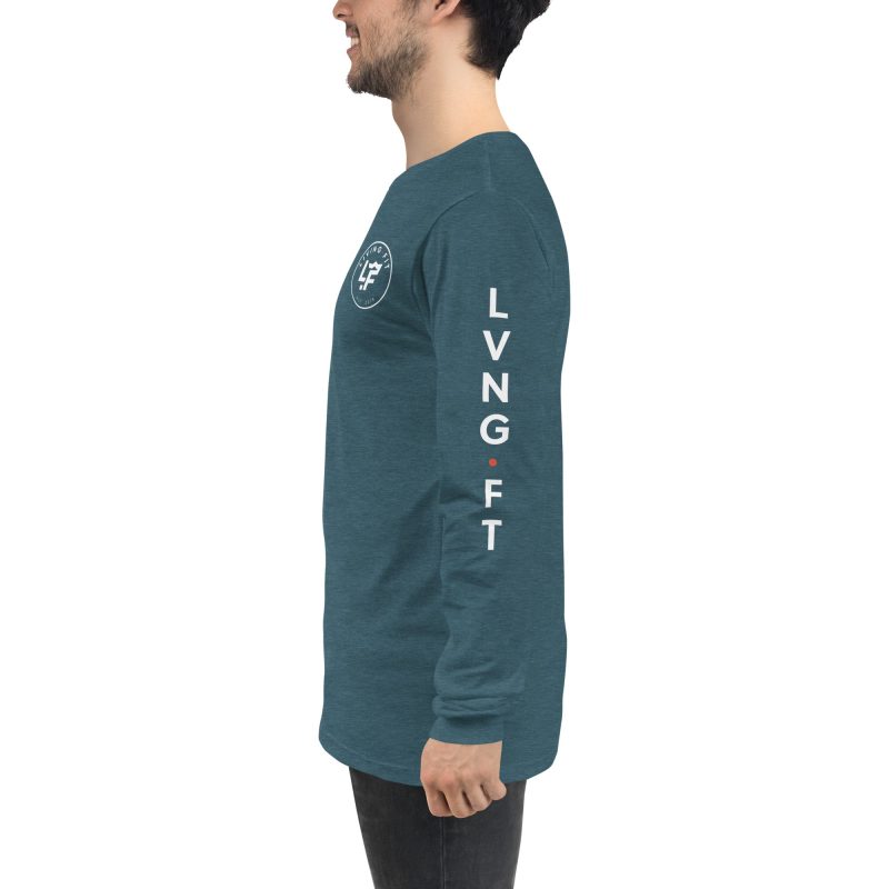 unisex long sleeve tee heather deep teal left 656037151d025