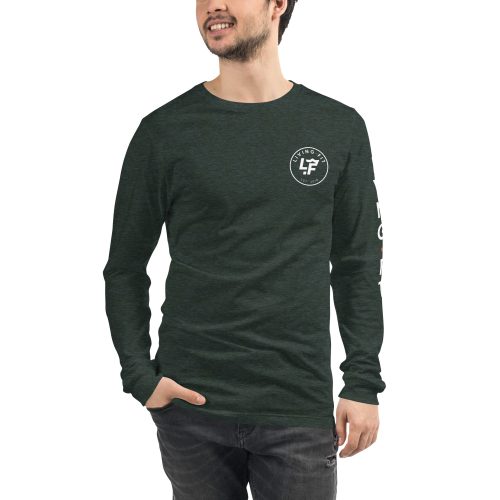 unisex long sleeve tee heather forest front 6560371517e33