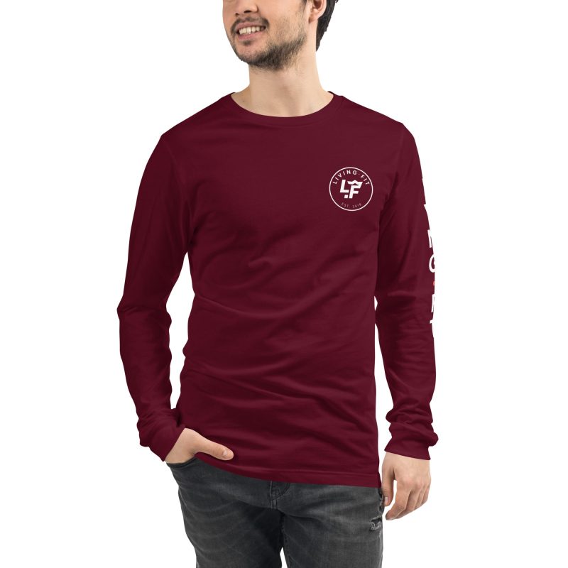 unisex long sleeve tee maroon front 65603715169e9