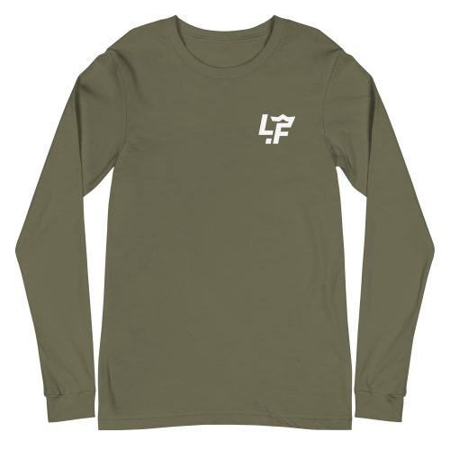 unisex long sleeve tee military green front 6318f10169112