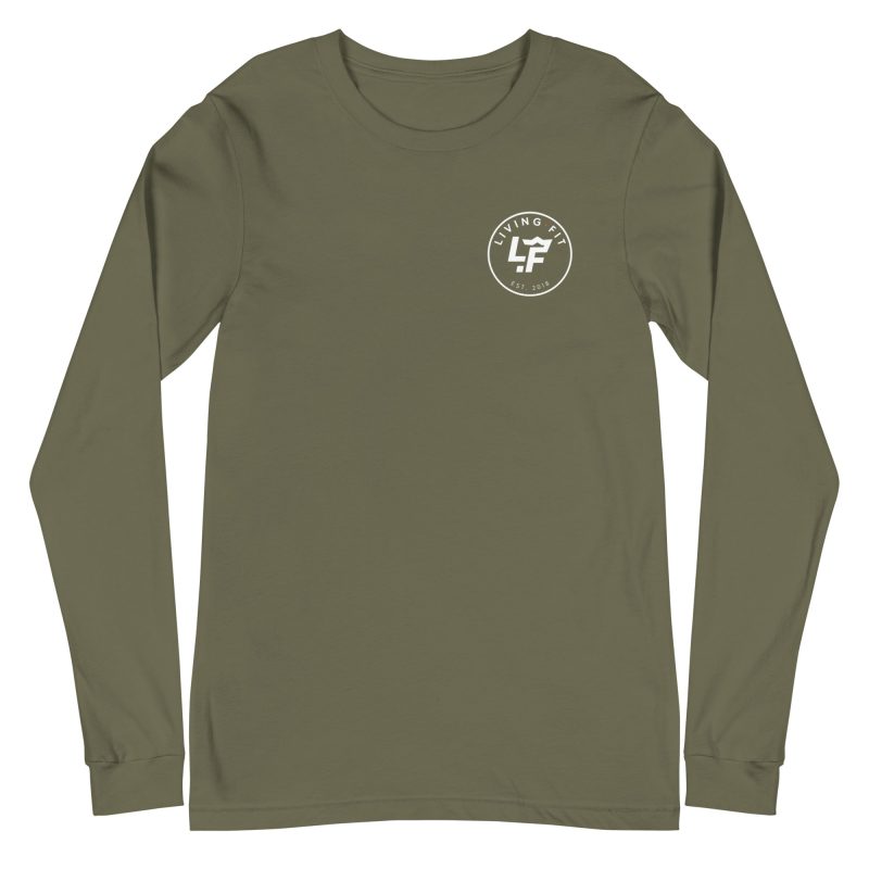 unisex long sleeve tee military green front 6318f5bf1a403