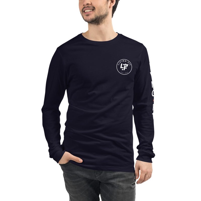 unisex long sleeve tee navy front 6560371515d6a