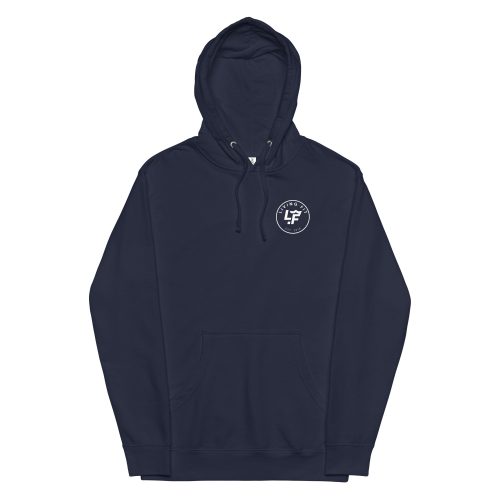 Blue Hoodie White Circle Logo