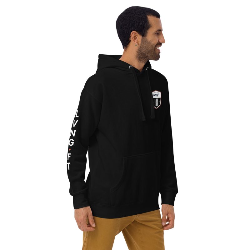 unisex premium hoodie black right front 6269e3f6f2509