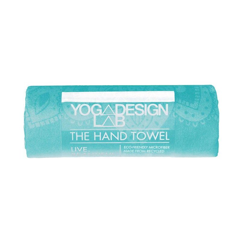 yoga hand towel mandala turquoise lightweight absorbent material yoga design lab 2