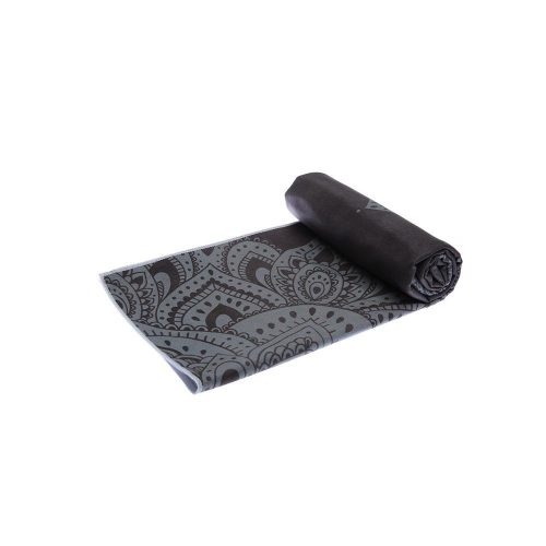 yoga mat towel mandala black ultra grippy moisture absorbing and quick dry yoga design lab 4