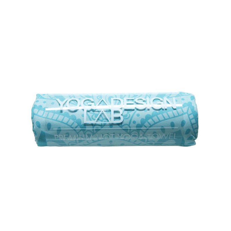 yoga mat towel mandala turquoise ultra grippy moisture absorbing and quick dry yoga design lab 3