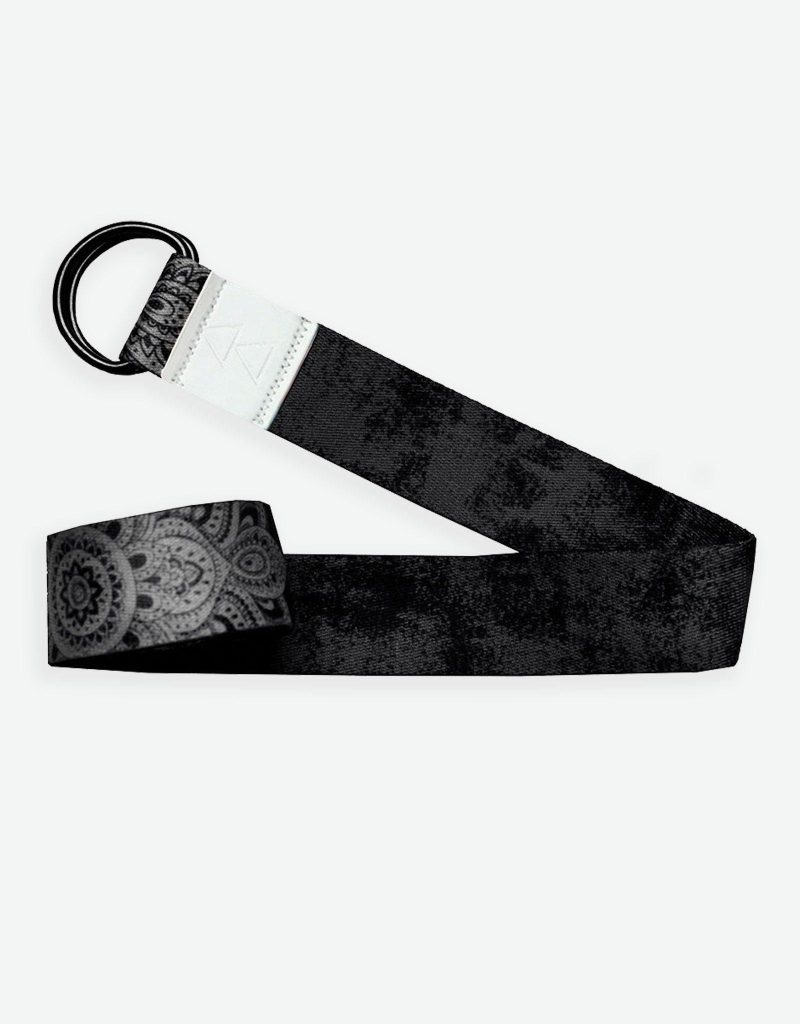 yoga strap mandala black best for stretching pilates physical therapy yoga design lab 1