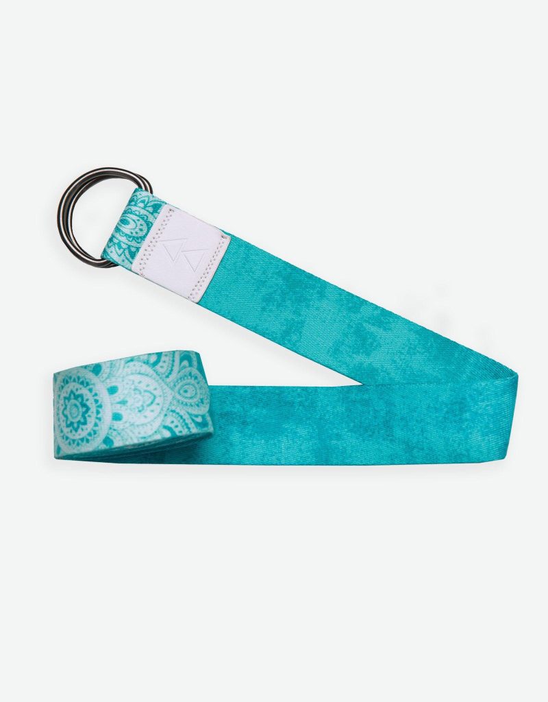 yoga strap mandala turquoise best for stretching pilates physical therapy yoga design lab 1