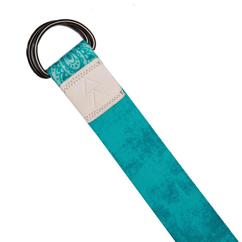 yoga strap mandala turquoise best for stretching pilates physical therapy yoga design lab 5