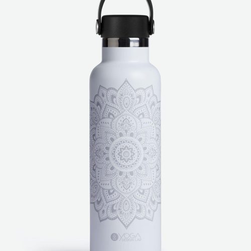 yoga water bottle mandala black insulated water bottle and stainless steel bottles yoga design lab 4