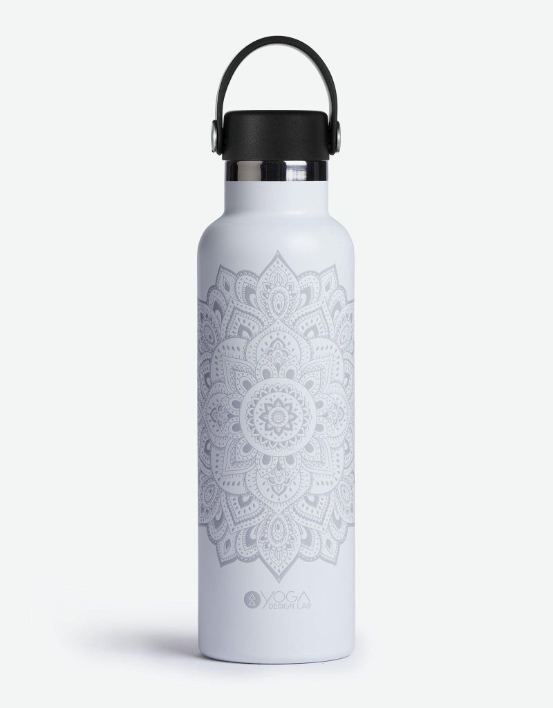 yoga water bottle mandala black insulated water bottle and stainless steel bottles yoga design lab 4